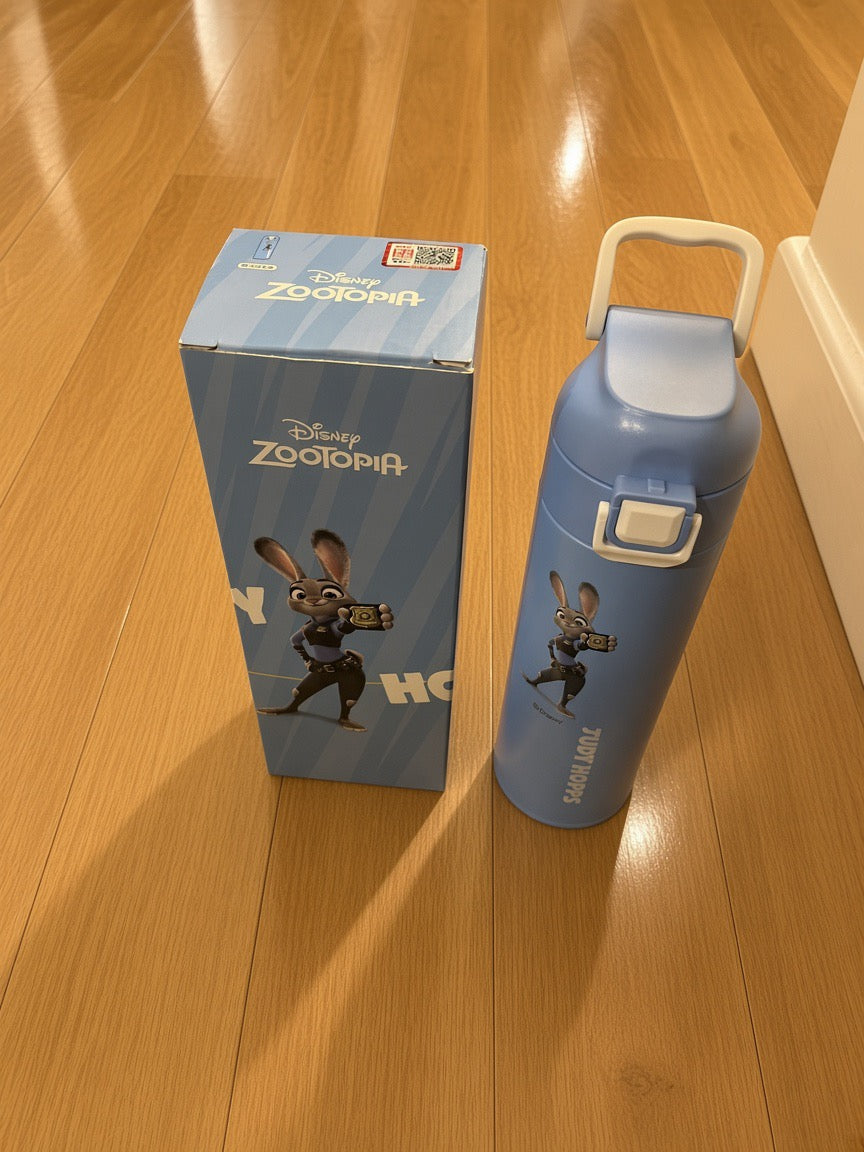 Disney Zootopia Blue Water Bottle with Flip-Top Lid