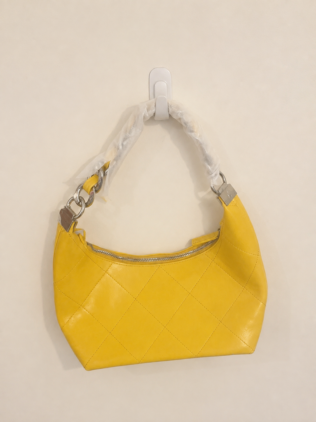 Yellow Quilted Shoulder Bag