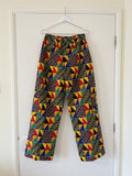 Handmade Kente ankara Print Wide Leg Trousers | African Print Elastic Waist Pants | female Statement Trousers