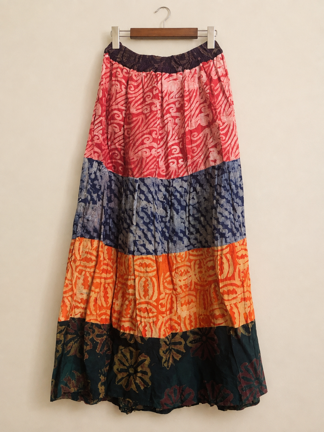Multi-Colour Tiered Maxi Skirt