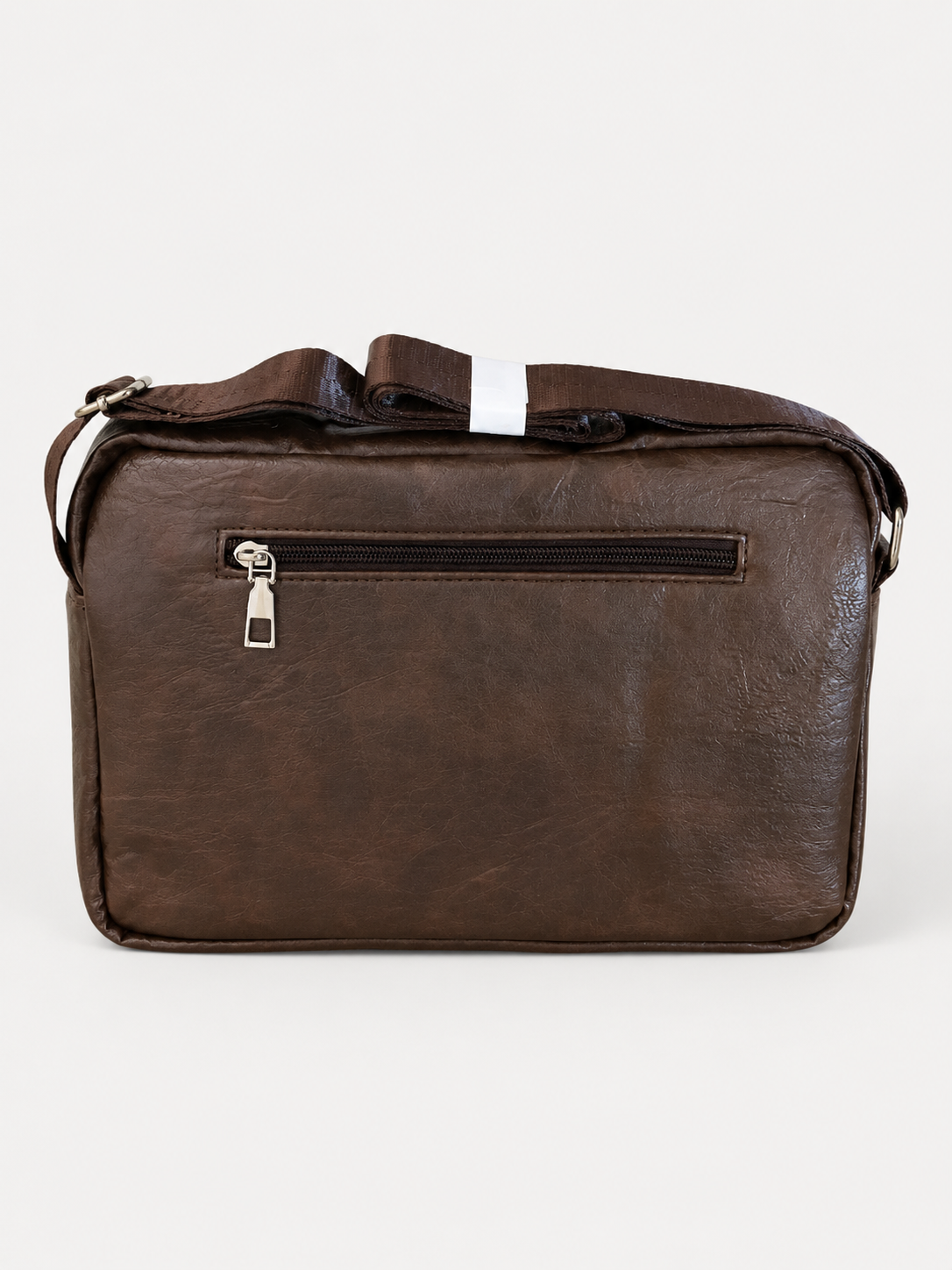 Brown Multi-Pocket Crossbody Messenger Bag