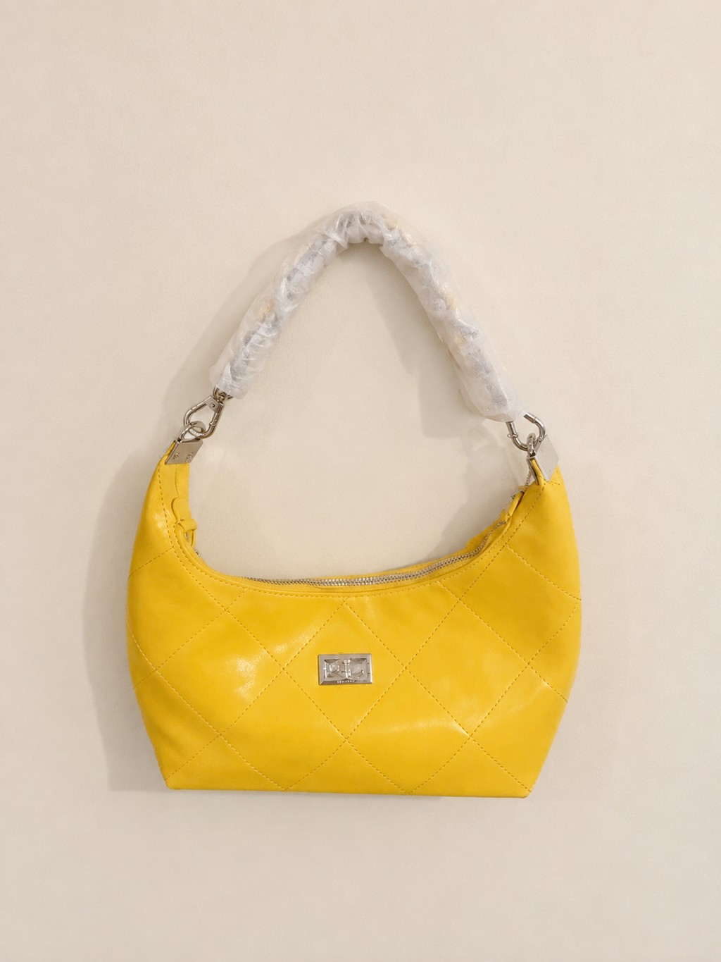Yellow Quilted Shoulder Bag