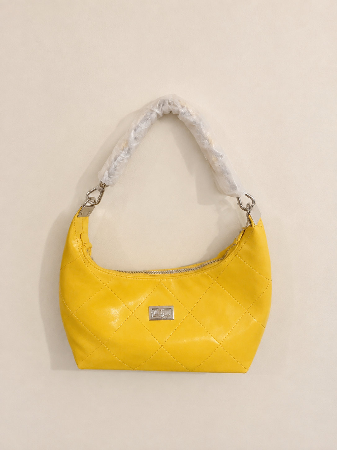 Yellow Quilted Shoulder Bag