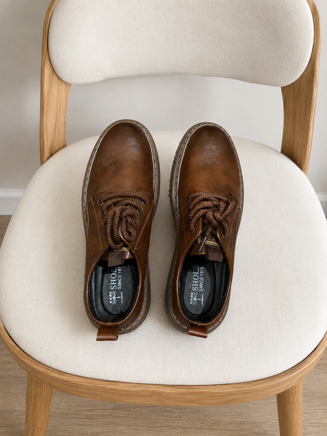 Men’s Brown Casual Lace-Up Shoes – Comfortable Everyday Walking Shoes